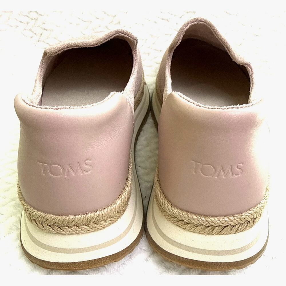 TOMS Pink Suede Platform Slip On Sneakers Women’s 8.5 Casual Comfort - Picture 4 of 6